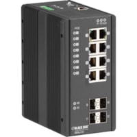 Commutateur Ethernet LIE1000 8 Ports Gérable - Gigabit Ethernet - 1000Base-X, 10/100/1000Base-T Black Box - 8 Ports - Gérable - Gigabit Ethernet - 1000Base-X, 10/100/1000Base-T - 2 Couche supportée - 4 Emplacements SFP - 14 W Consommation d'énergie - 265 W Budget PoE - Pa