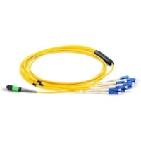 Axiom MPO Female to 4 LC Singlemode 9/125 Fiber Optic Breakout Cable - 2m - 6.6 ft Fiber Optic Network Cable for Network Device - First End: 1 x MPO Network - Female - Second End: 4 x LC Network - Male - 9/125 µm - Yellow