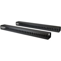 StarTech.com Panneau de gestion de câbles 40U de 1,8 m pour rack - Guide-câbles avec conduit encoché - Organisateur pour câbles - Tableau de commande des fourreaux - Noir - 1 chaque - 40U Hauteur du rack x 5,6 po (142,24 mm) Longueur - Acier, Plastique