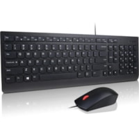 Clavier et souris Essential - Espagnol (Amérique latine) Lenovo - USB Câble - Espagnol (Amérique latine) - USB Câble - Optique - 1000 dpi - Comptible avec Tablette, Portable, Ordinateur de bureau pour Windows, Linux