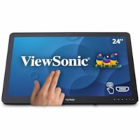 ViewSonic TD2430 24" Class LCD Touchscreen Monitor - 16:9 - 25 ms - 23.6" Viewable - Projected Capacitive - Multi-touch Screen - 1920 x 1080 - Full HD - 16.7 Million Colors - 50,000,000:1 - 250 cd/m² - WLED Backlight - Speakers - HDMI - USB - VGA - DisplayPort - Black - 3 Year