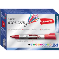 Marqueur effaçable à sec Intensity BIC - Ink Couleurs de couverture assorties - 24 emballage