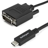 StarTech.com 3.3 ft / 1 m USB-C to DVI Cable - USB Type-C Video Adapter Cable - 1920 x 1200 - Black - 3.3 ft. / 1 m USB C to DVI cable and adapter in one - 1920 x 1200 DVI cable - Black 3.3 foot / 1 meter USB C to DVI adapter cable matches your black USBC Ultrabook or laptop - USB Type C to DVI cabl