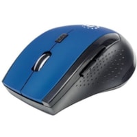 Manhattan Curve Wireless Mouse, Blue/Black, Adjustable DPI (800, 1200 or 1600dpi), 2.4Ghz (up to 10m), USB, Optical, Five Button with Scroll Wheel, USB micro receiver, 2x AAA batteries (included), Low friction base, Three Year Warranty, Blister - Optical - Wireless - Radio Frequency - 2.40 GHz - Blu