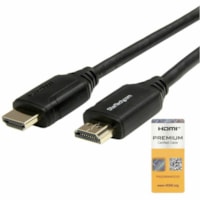 StarTech.com 3ft (1m) Premium Certified HDMI 2.0 Cable with Ethernet, High Speed Ultra HD 4K 60Hz HDMI Cable HDR10, UHD HDMI Monitor Cord - 3.3ft/1m Premium Certified High Speed HDMI Cable with Ethernet; 4K 60Hz (up to 4096x2160p)/UHD/18Gbps bandwidth/HDR10/Ultra wide/32 Ch Audio - 30AWG HDMI cord/P