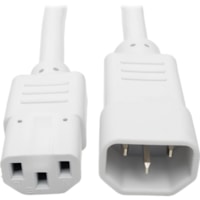 Tripp Lite by Eaton P005-003-AWH Power Extension Cord - For Computer, Scanner, Printer, Monitor, Power Supply, Electronic Equipment - 250 V AC / 15 A - White - 3 ft (0.91 m) Cord Length - IEC 60320 C14 / IEC 60320 C13