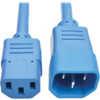 Câble de rallonge électrique P005-003-ABL - 3 pi (0,91 m) Tripp Lite by Eaton - Pour Ordinateur, Scanner, Imprimante, Moniteur, Système d'alimentation, Workstation - 230 V AC / 15 A - Bleu - longueur de cordon 3 pi (0,91 m) - IEC 60320 C13 / IEC 60320 C14