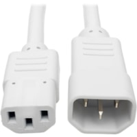 Tripp Lite by Eaton P005-006-AWH Power Extension Cord - For Computer, Scanner, Printer, Monitor, Power Supply, Workstation - 230 V AC / 15 A - White - 6 ft (1.83 m) Cord Length - IEC 60320 C13 / IEC 60320 C14