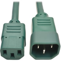 Tripp Lite by Eaton P005-002-AGN Power Extension Cord - For Computer, Scanner, Printer, Monitor, Power Supply, Workstation - 230 V AC / 15 A - Green - 2 ft (0.61 m) Cord Length - IEC 60320 C13 / IEC 60320 C14