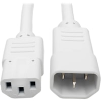 Tripp Lite by Eaton Power Extension Cord - For Computer, Scanner, Printer, Monitor, Power Supply, Workstation - 230 V AC / 10 A - White - 6 ft (1.83 m) Cord Length - IEC 60320 C13 / IEC 60320 C14