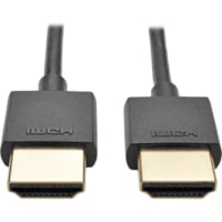 Câble audiovisuel 3 pi (0,91 m) HDMI Tripp Lite by Eaton - 3 pi (0,91 m) HDMI Câble audiovisuel pour Projecteur, Moniteur, Téléviseur, Home Cinéma, Périphérique audio/vidéo, iPad, Récepteur A/V, Lecteur Blu-ray, Console de jeu, Ordinateur 