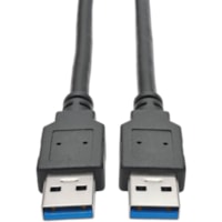 Tripp Lite series USB 3.0 SuperSpeed A/A Cable (M/M), Black, 3 ft - 3 ft (0.91 m) USB Data Transfer Cable for Notebook, Tablet, Chromebook - First End: 1 x USB 3.0 Type A - Male - Second End: 1 x USB 3.0 Type A - Male - 5 Gbit/s - Shielding - Nickel Plated Connector - Gold Plated Contact - 28/24 AWG