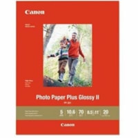 Canon - Papier photo Plus Glossy II PP-301 - 92 Luminosité - format lettre - 8 1/2 po (215,90 mm) x 11 po (279,40 mm) - 70 lb (31751,47 g) Poids de Base - Brillant - 20 Feuille