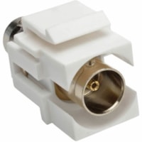 Tripp Lite by Eaton BNC All-in-One Keystone/Panel Mount Coupler (F/F), 75 Ohms - 1 x BNC Audio/Video Female - 1 x BNC Audio/Video Female - Nickel Connector - Gold Contact - White