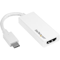 StarTech.com USB-C to HDMI Adapter - White - 4K 60Hz - Thunderbolt 3 Compatible - USB-C Adapter - USB Type C to HDMI Dongle Converter - Connect your USB Type-C laptop to an Ultra HD 60Hz display or projector - USB-C to HDMI adapter - USB Type C to video converter - White USB Type-C adapter matches w