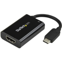 StarTech.com USB C to HDMI 2.0 Adapter 4K 60Hz with 60W Power Delivery Pass-Through Charging - USB Type-C to HDMI Video Converter - Black - Black USB Type C (DP 1.2 Alt Mode) to HDMI 2.0 video display adapter converter 4K 60Hz UHD; HDCP 2.2/1.4 - 60W Power Delivery pass-through charging - Thunderbol