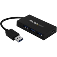 StarTech.com 4 Port USB 3.0 Hub - USB Type-A to 1x USB-C & 3x USB-A SuperSpeed 5Gbps - USB Bus Powered - Portable/Laptop USB 3.2 Gen 1 Hub - USB Bus Powered 4 port USB 3.0 hub - USB Type-A laptop host to 3x USB-A / 1x USB-C with SuperSpeed 5Gbps (3.1 Gen 1/3.2 Gen 1) - Shared power up to 4.5W - Driv