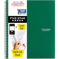 Five Star College Ruled 1 - subject Notebook - Letter - 100 Sheets - Wire Bound - Wide Ruled Front Ruling - Letter - 8" (203.20 mm) x 11" (279.40 mm) Sheet Size - Green Kraft Cover - 1 Each