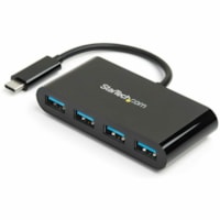 Concentrateur USB - USB Type C - Externe - Noir StarTech.com - USB Type C - Externe - 4 Port(s) USB - 4 Port(s) USB 3.0 - Mac