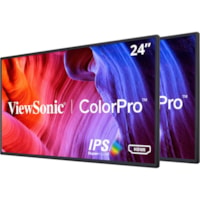 Moniteur LED ColorPro VP2468_H2 24 po (609,60 mm) Classe Full HD - 16:9 - Noir ViewSonic - 23,8 po (604,52 mm) Visible - Technologie IPS - LED Rétroéclairage - 1920 x 1080 - 16,7 Millions de Couleurs - 250 cd/m² - 14 ms - 75 Hz Fréquence de rafraîchissement - Hauts-Parleurs