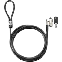 HP Keyed Cable Lock 10mm - 6 ft - Keyed Lock - Vinyl, Galvanized Steel - For Notebook, Docking Station, Projector, Desktop Computer, Printer