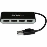 StarTech.com 4 Port Portable USB 2.0 Hub w/ Built-in Cable - 4 Port USB Hub - Add four USB 2.0 ports to your computer using this cost-effective compact USB hub - 4 Port USB Hub with Built-in Cable - 4 Port Portable USB 2.0 Hub - Bus-Powered Compact Mini USB Hub - Easily add four USB ports to your la