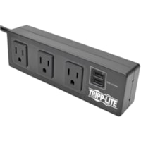 Suppresseur/Protecteur de Surtension Protect It! TLP310USBS Tripp Lite by Eaton - 3 x NEMA 5-15R, 2 x USB - 510 J - 120 V AC Entrée - 120 V AC, 5 V DC Sortie - 10 pi (3,05 m)