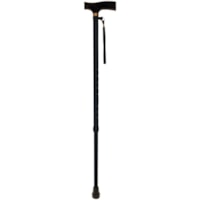 BIOS Medical Living Adjustable Aluminum Cane - 264 lb (119748.38568 g) Load Capacity - Convenient Cane Strap, Lightweight, Derby Handle