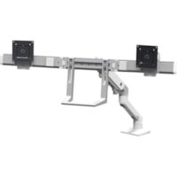 Bras support d'écran pour Moniteur, Téléviseur - Blanc Ergotron - Hauteur réglable - 2 Écran(s) supportés - 32 po Support d'écran - 17,50 lb (7937,87 g) Capacité de charge - 100 x 100, 75 x 75