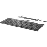 HP USB Business Slim Smartcard Keyboard - Cable Connectivity - USB Interface - English (US) - Computer - Membrane Keyswitch - Black