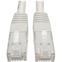 Tripp Lite by Eaton Cat6 Gigabit Molded Patch Cable (RJ45 M/M), White, 15 ft - 15 ft (4.57 m) Category 6 Network Cable for Network Device, Router, Modem, Blu-ray Player, Printer, Computer - First End: 1 x RJ-45 Network - Male - Second End: 1 x RJ-45 Network - Male - 1 Gbit/s - Patch Cable - Gold Pla