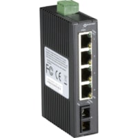 Commutateur Ethernet LBH120 4 Ports Black Box - 4 Ports - 2 Couche supportée - Paire torsadée, Fibre Optique - Montage sur rail DIN - 5 Année Garantie limitée