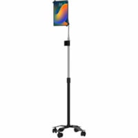 CTA Digital Compact Security Gooseneck Floor Stand for 7-13 Inch Tablets, including iPad 10.2-inch (7th/ 8th/ 9th Gen.) - Up to 13" (330.20 mm) Screen Support - 7" (177.80 mm) Height x 17.50" (444.50 mm) Width - Floor Stand - Black, Silver