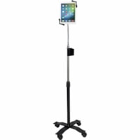 CTA Digital Compact Gooseneck Floor Stand for 7-13 Inch Tablets, including iPad 10.2-inch (7th/ 8th/ 9th Generation) - Up to 13" Screen Support - 17.50" (444.50 mm) Height x 15.50" (393.70 mm) Width - Floor Stand - Black, Silver