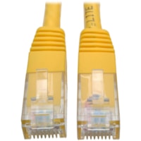 Tripp Lite series Cat6 Gigabit Molded Patch Cable (RJ45 M/M), Yellow, 10 ft - 10 ft (3.05 m) Category 6 Network Cable for Network Device, Router, Modem, Blu-ray Player, Printer, Computer - First End: 1 x RJ-45 Network - Male - Second End: 1 x RJ-45 Network - Male - 1 Gbit/s - Patch Cable - Gold Plat
