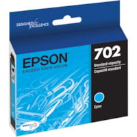 Epson - Cartouche jet d'encre DURABrite Ultra T702 D'origine Standard Rendement Jet d'encre - Cyan - 1 chaque - Jet d'encre - Rendement Standard - 1 Unité