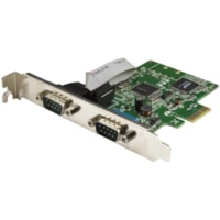 StarTech.com PCI Express Serial Card - 2 port - Dual Channel 16C1050 UART - Serial Port PCIe Card - Serial Expansion Card - Add two RS232 serial ports (DB9) to your low or full-profile computer, through a PCI Express slot - 2-Port PCIe Serial Card with 16C1050 UART - RS232 - Dual Channel UART suppor