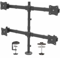 StarTech.com Desk Mount Quad Monitor Arm, 4 VESA Displays up to 27" (17.6lb/8kg), Ergonomic Height Adjustable Articulating Pole Mount - VESA 75x75/100x100mm heavy duty steel desk mount quad monitor arm (2x2) supports 4x 27 inch displays (17.6lb/screen) - Articulating and Height Adjustable pole mount