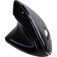 Adesso iMouse E90- Wireless Left-Handed Vertical Ergonomic Mouse - Optical - Wireless - Radio Frequency - 2.40 GHz - Black - USB Type A - 1600 dpi - Scroll Wheel - 6 Button(s) - Left-handed - 2 x AAA Battery Supported