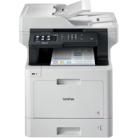 Brother MFC-L8900CDW Wireless Laser Multifunction Printer - Color - Copier/Fax/Printer/Scanner - 33 ppm Mono/33 ppm Color Print - 2400 x 600 dpi class - Automatic Duplex Print - Up to 60000 Pages Monthly - 300 sheets Input - Color Scanner - 1200 dpi Optical Scan - Color Fax - Gigabit Ethernet - Wire