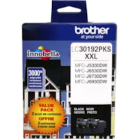 Brother Innobella Original Super High (XXL Series) Yield Inkjet Ink Cartridge - Black - 2 Pack - 3000 Pages