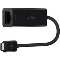 Belkin USB-C to Gigabit Ethernet Adapter USB 3.0 network adapter - Black - USB Type C - 1 Port(s) - 1 - Twisted Pair - 10/100/1000Base-T - Portable