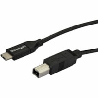 Câble de transfert de données 6,6 pi (2 m) USB-C/USB-B - 1 chaque StarTech.com - 6,6 pi (2 m) USB-C/USB-B Câble de transfert de données pour Imprimante, Tablette, Scanner, Ordinateur Portable, Ordinateur, Disque Dur Externe - 480 Mbit/s - Blindé - Nickel Connecteur p