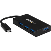 StarTech.com 4 Port USB C Hub - USB-C to 4x USB-A (USB 3.0/3.2 Gen 1 SuperSpeed 5Gbps) - USB Bus or Self Powered - BC 1.2 Charging Hub - 4-Port USB-C hub - USB Type-C host to 4x USB-A ports - USB 3.0 Hub SuperSpeed 5Gbps (USB 3.1/3.2 Gen 1) - USB Bus or Self Powered portable/desktop USB hub - Charge