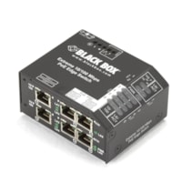 Commutateur Ethernet 6 Ports Black Box - 6 Ports - 2 Couche supportée - Paire torsadée - Montage sur rail DIN - 3 Année Garantie limitée