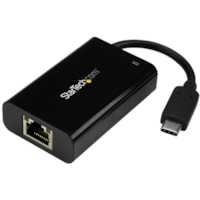 StarTech.com USB C to Gigabit Ethernet Adapter/Converter w/PD 2.0 - 1Gbps USB 3.1 Type C to RJ45/LAN Network w/Power Delivery Pass Through - USB C to Gigabit Ethernet Adapter to connect to a wired LAN w/RJ45 from USB Type-C/Thunderbolt 3 device - USB C Network Adapter w/ Power Delivery 2.0 passthrou