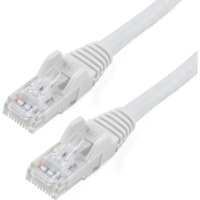 StarTech.com - Câble Cat. 6 de réseau - 20 pi (6,10 m) Catégorie 6 Câble réseau pour Périphérique réseau, Poste de travail, Concentrateur - 10 Gbit/s - Câble de Raccordement - Doré Connecteur plaqué - CMG - 24 AWG - Blanc - 1 
