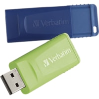 Clé USB Store 'n' Go 64 Go USB 2.0 Type A - Bleu, Vert Microban - 64 Go - USB 2.0 Type A - Bleu, Vert - À vie Garantie - 2 / emballage