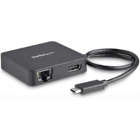 StarTech.com USB C Multiport Adapter - Portable USB Type-C Mini Dock to 4K UHD HDMI Video - GbE, USB 3.0 Hub - Thunderbolt 3 Compatible - Portable 4-in-1 USB C multiport adapter USB bus-powered - 4K 30Hz HDMI video/Gigabit Ethernet/1x USB-A 1x USB-C USB 3.0 5Gbps - USB-C mini dock for USB Type-C and