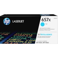 HP 657X (CF471X) Original High Yield Laser Toner Cartridge - Cyan - 1 Each - 23000 Pages